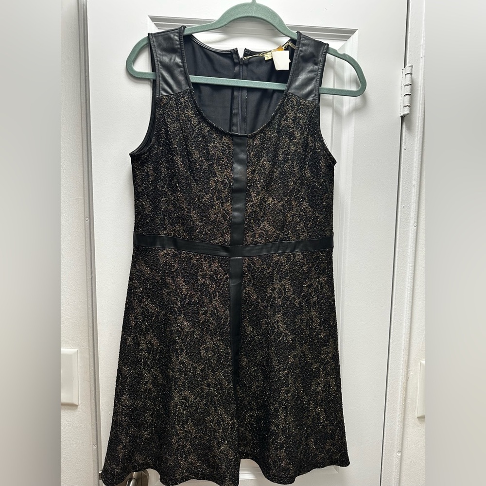 Women’s midi good and faux leather dress